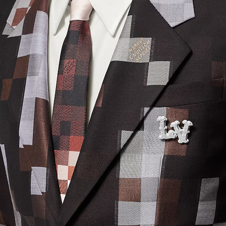 LOUIS VUITTON White Brass Brooch with Inlaid Design for Men M02052 圖 4