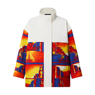 Louis Vuitton White Cotton Slim Fit Zip-Up Long Sleeve Jacket 1AAYHG