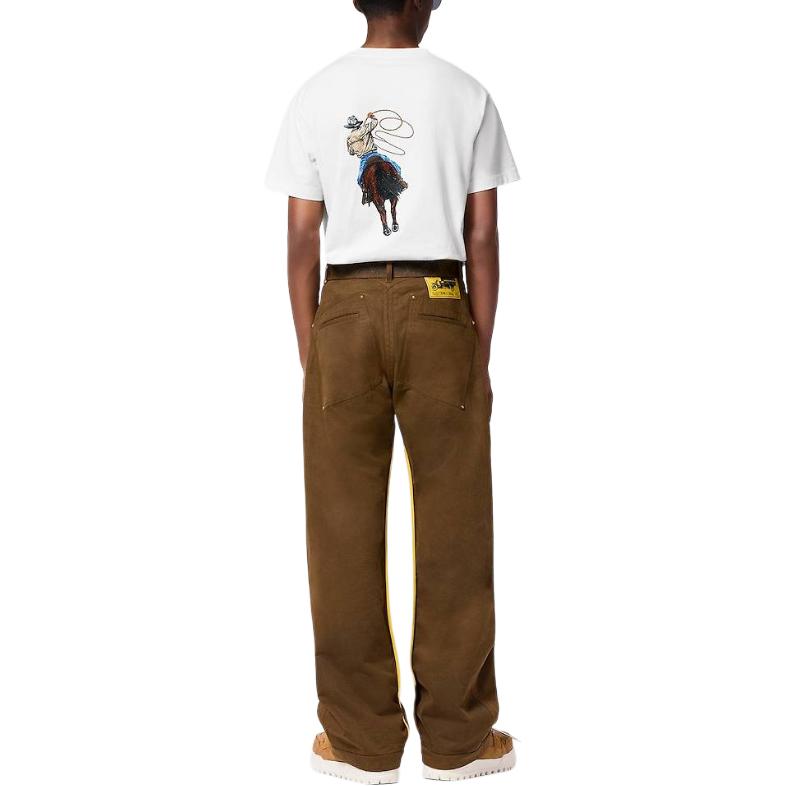 Shop 路易威登 白色丹寧刺繡Logo 圓領短袖T恤 FW24 1AFXNS