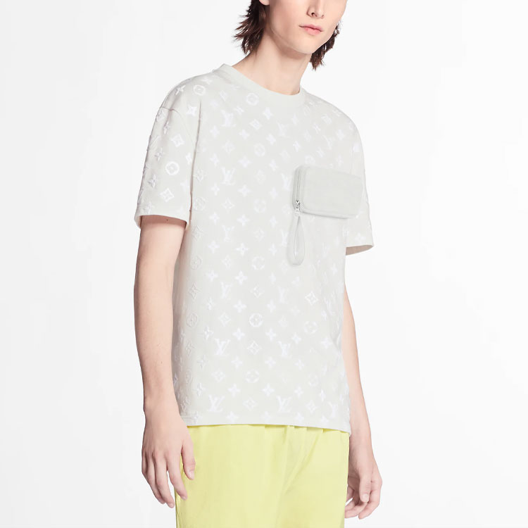 LOUIS VUITTON White Logo Print Short Sleeve T-Shirt 1A7QDK 圖 4