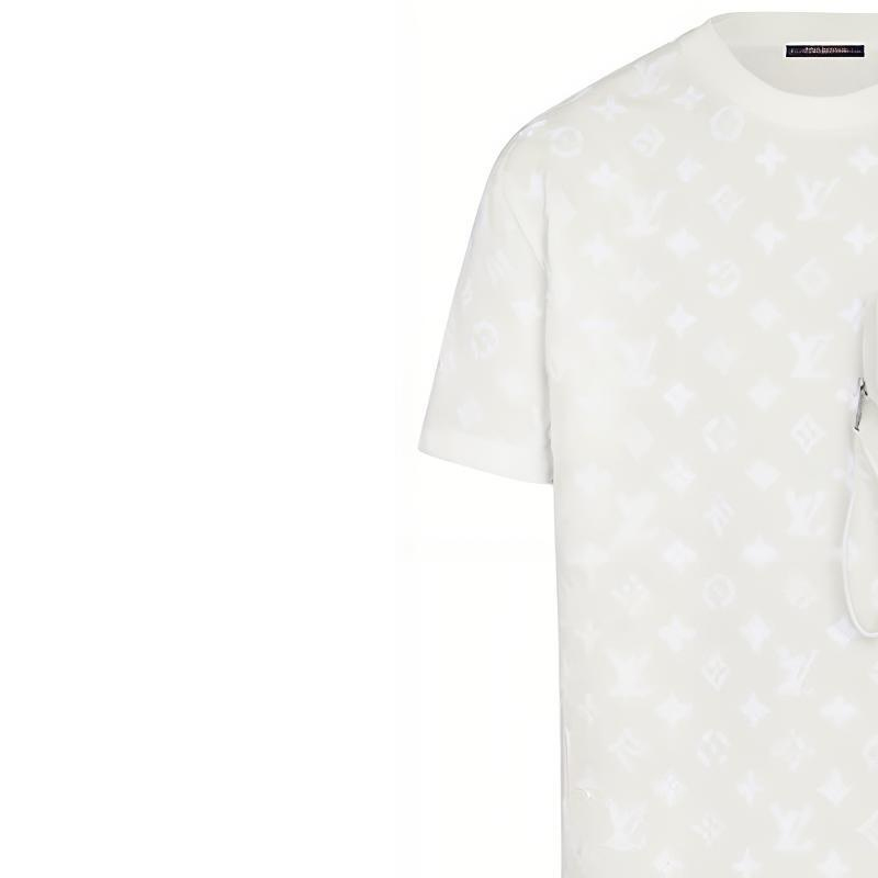 LOUIS VUITTON White Logo Print Short Sleeve T-Shirt 1A7QDK 圖 8