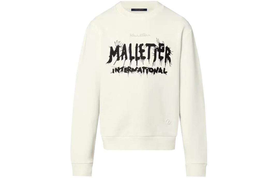 LOUIS VUITTON White Monogram Print Unisex Crewneck Long-Sleeve Sweatshirt 1AFB53