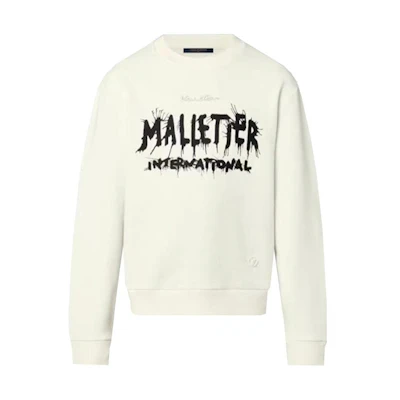 LOUIS VUITTON White Monogram Print Unisex Crewneck Long-Sleeve Sweatshirt 1AFB53