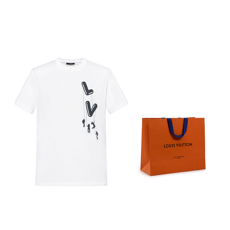 Sizing 路易威登白色跳傘印花圓領T恤 1A8P8U