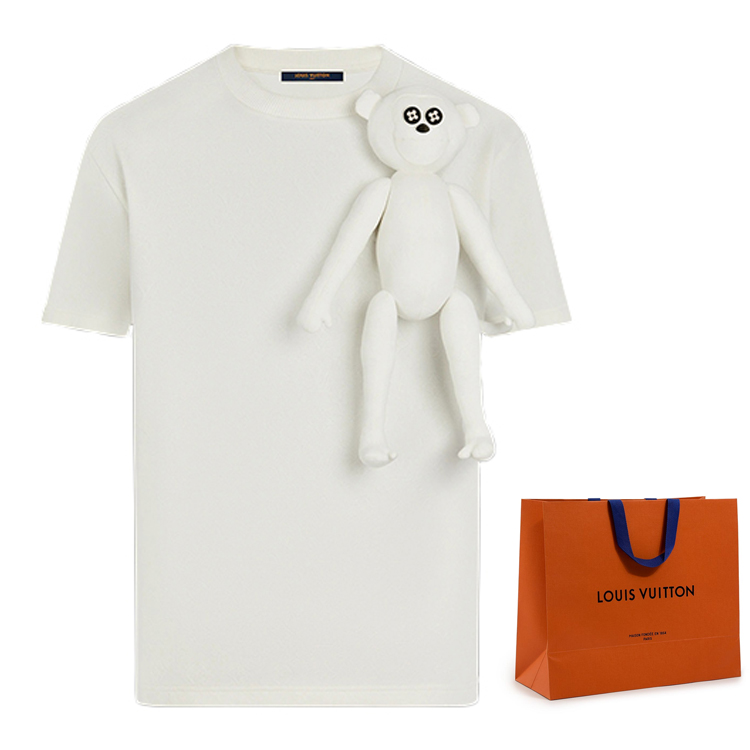 Shop 루이비통 화이트 숏슬리브 그래픽 돌 티셔츠 1A8P0O