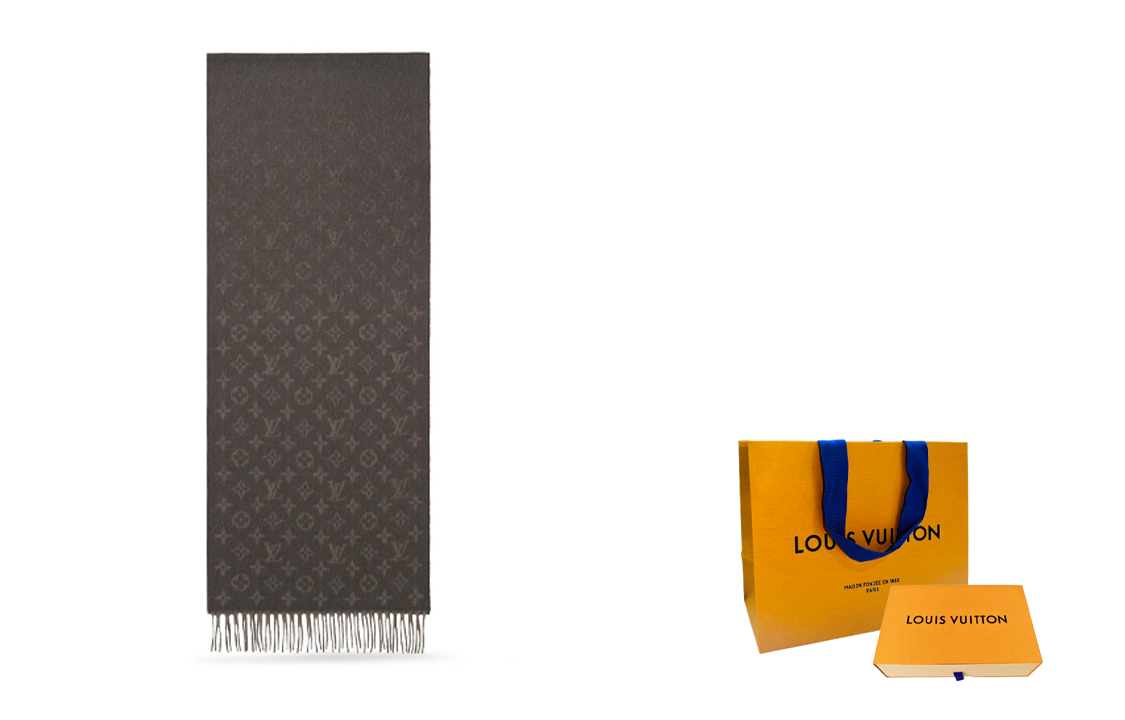LOUIS VUITTON Wool-cashmere Scarf Hazelnut韩版欧款 M70258 圖 5