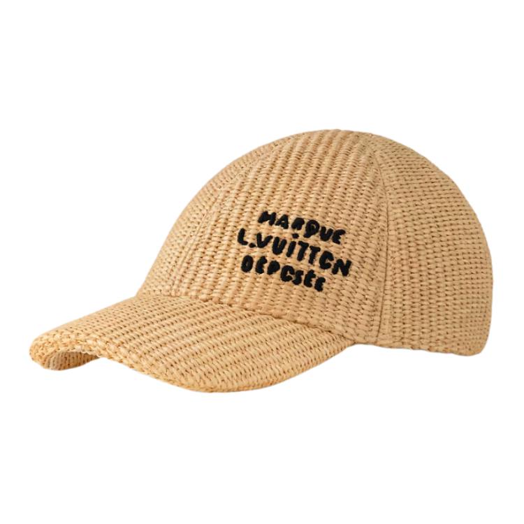 Louis Vuitton Woven Design Cotton Brown Baseball Cap Unisex Couples Style M7538L