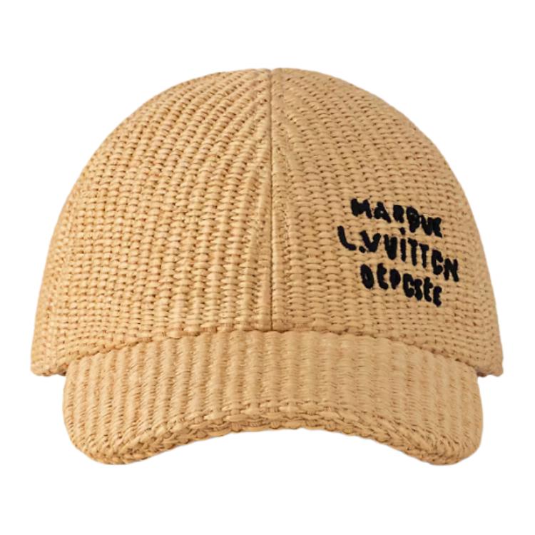 Lookbook Louis Vuitton Woven Design Cotton Brown Baseball Cap Unisex Couples Style M7538L