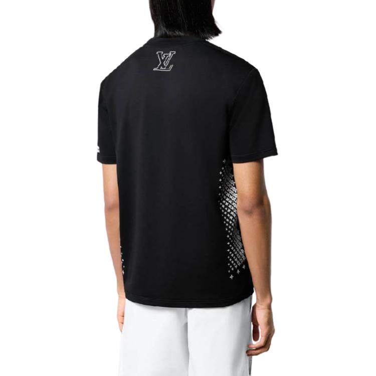 Details for LOUIS VUITTON x America''s Cup FW24 Logo Crewneck Slim Fit T-Shirt Hitam Lelaki. 1AFVU1