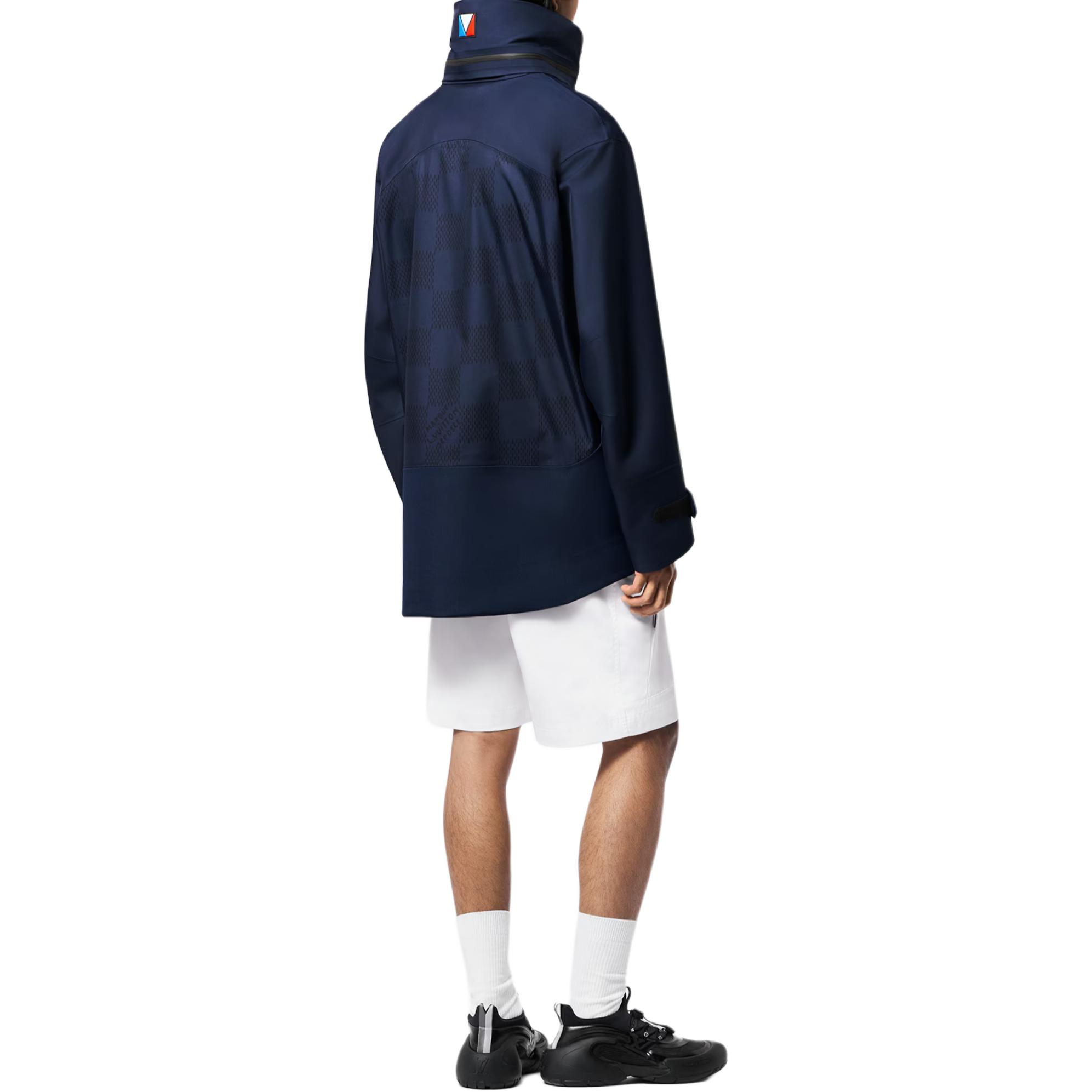 LOUIS VUITTON America's Cup SS24 Checkered High-Neck Parka Navy Blue . 1AFVOY 圖 4