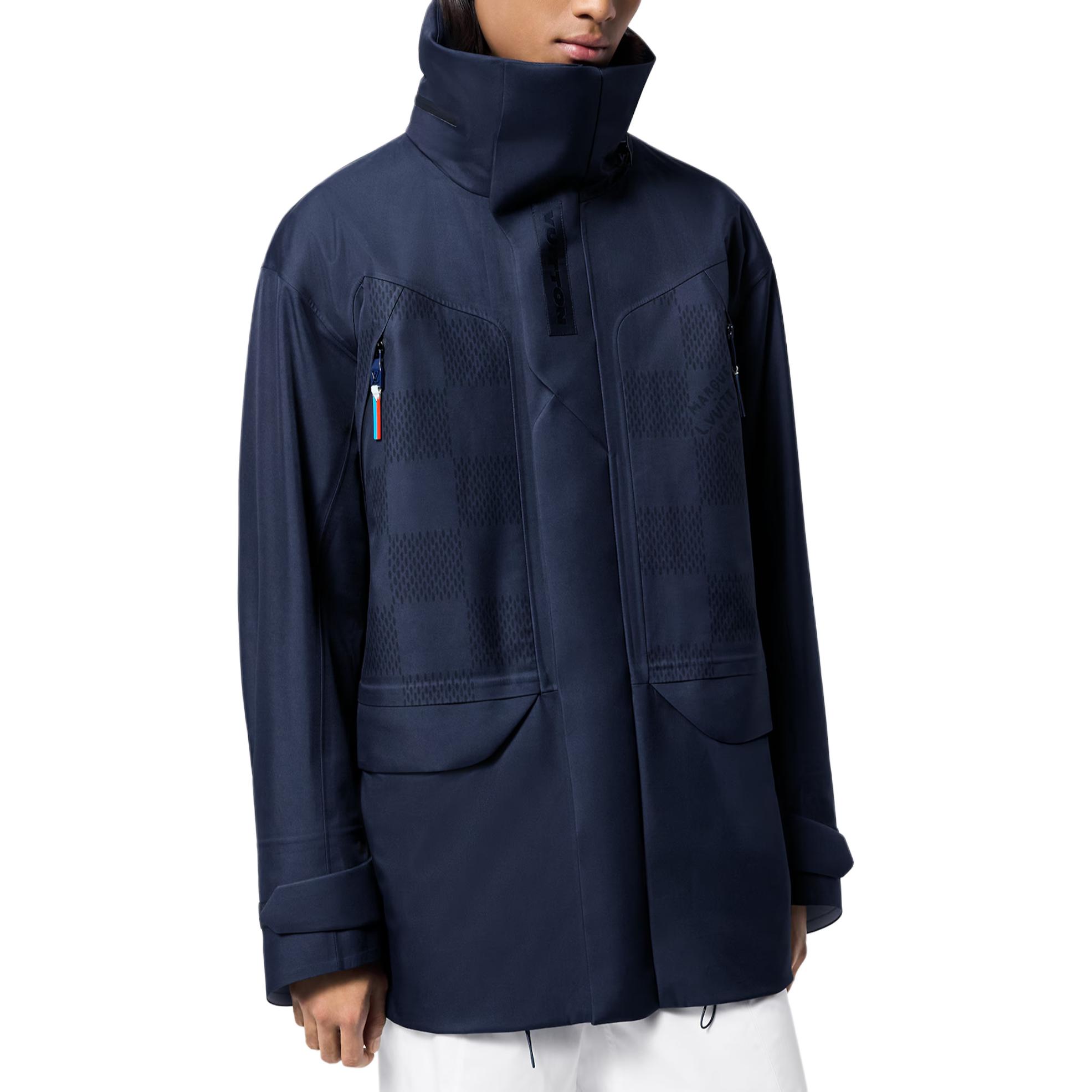 LOUIS VUITTON America's Cup SS24 Checkered High-Neck Parka Navy Blue . 1AFVOY 圖 5