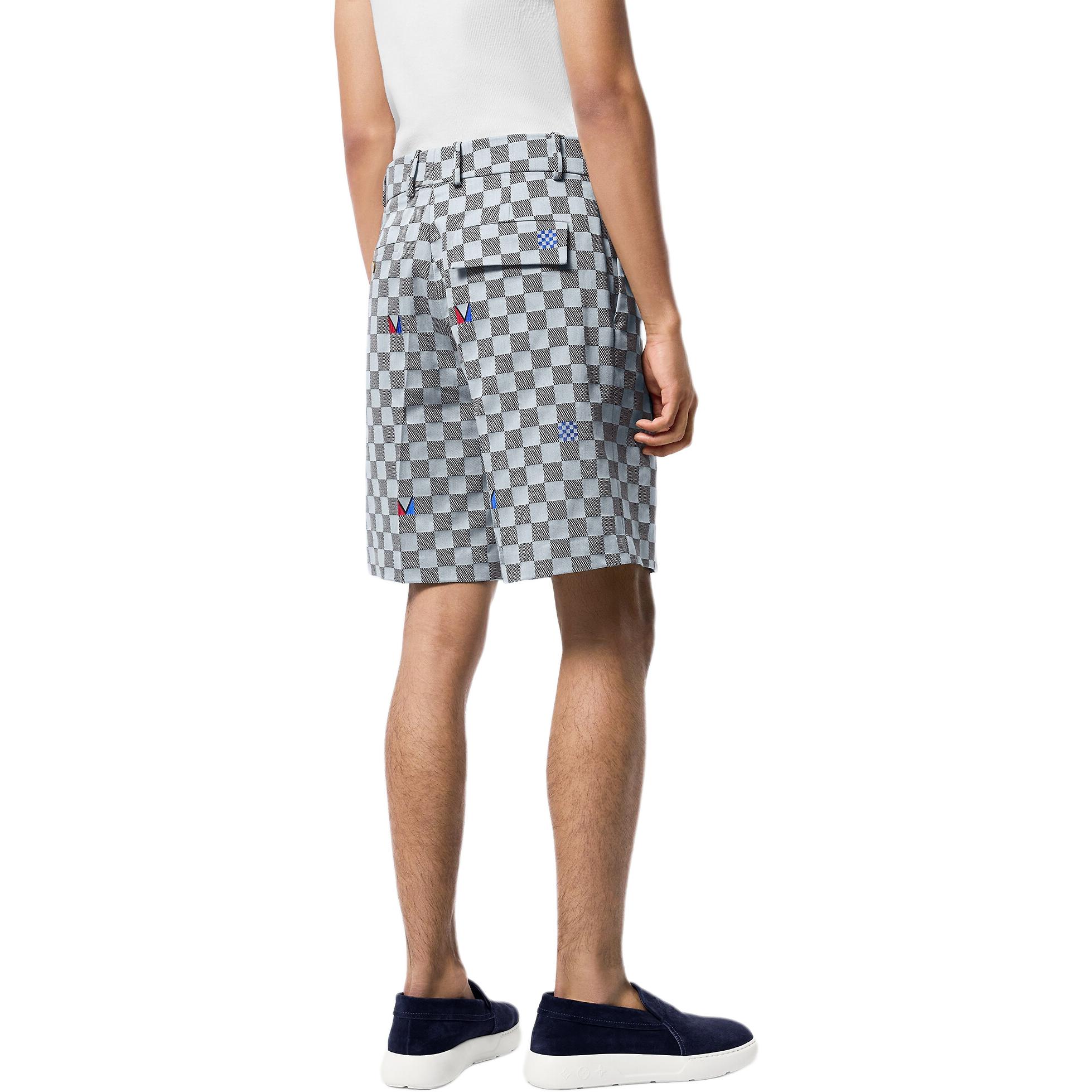 LOUIS VUITTON America's Cup SS24 Checkered Print Pleated Shorts Grey . 1AFVT7 圖 5
