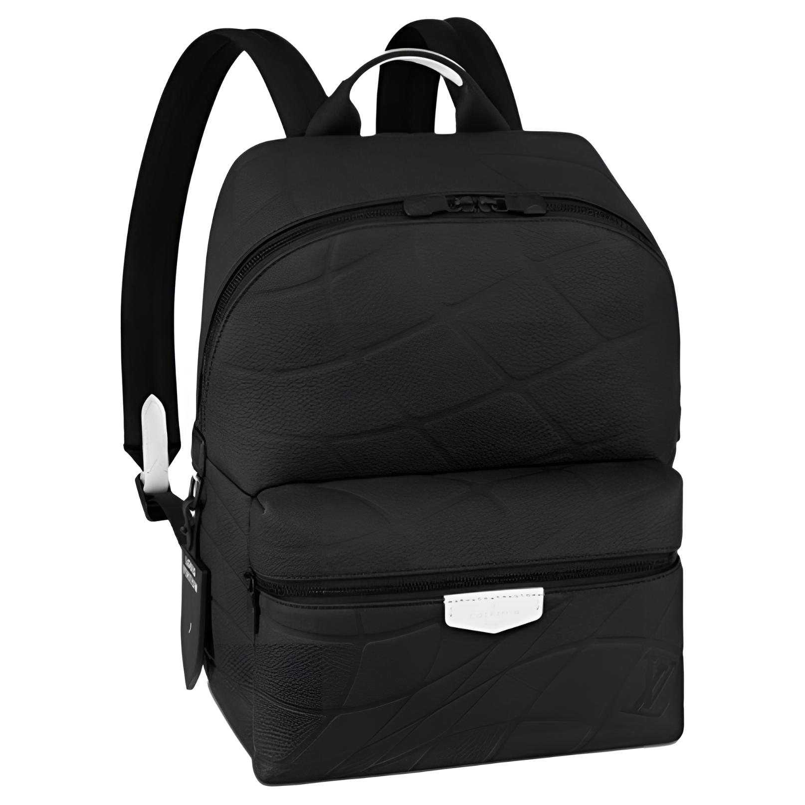 Louis Vuitton x FIFA Discovery Black Embossed Logo Leather Backpack Black. M21391