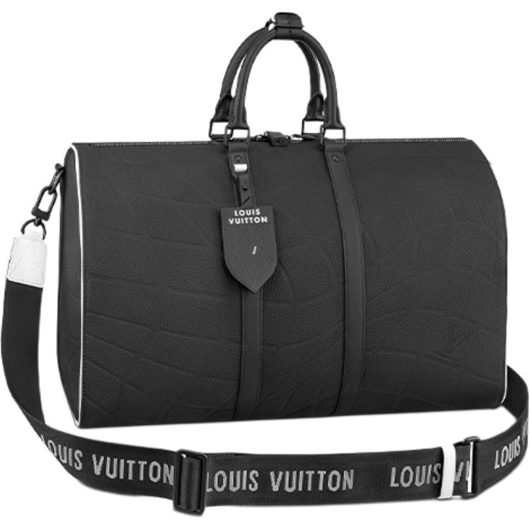 Buy Louis Vuitton x FIFA Keepall 50B Black Leather Travel Bag - Duffel/Shoulder Bag M21382