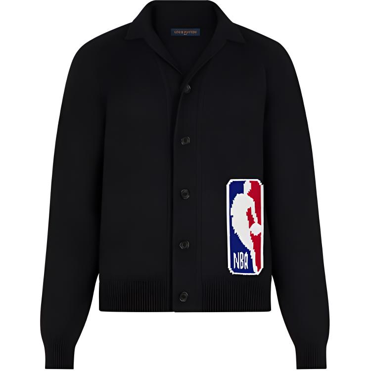 Louis Vuitton x NBA Black Logo Knit Cardigan Sweater 1A8H6O