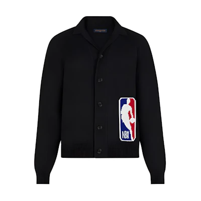 Louis Vuitton NBA Black Logo Knit Cardigan Sweater 1A8H6O