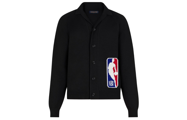 Order Louis Vuitton x NBA Black Logo Knit Cardigan Sweater 1A8H6O