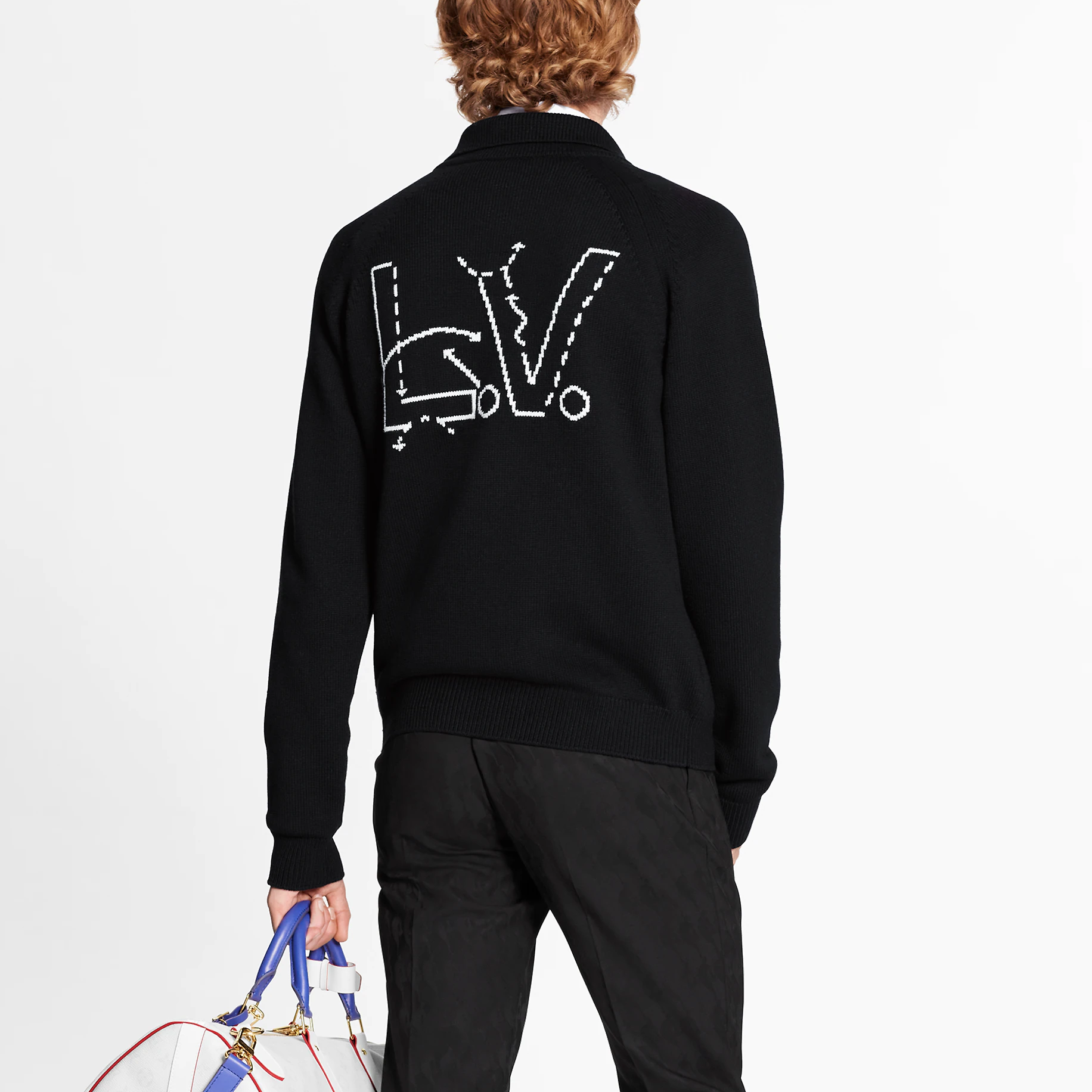 Purchase Louis Vuitton x NBA Black Logo Knit Cardigan Sweater 1A8H6O