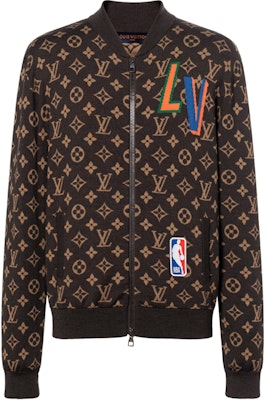 LOUIS VUITTON x NBA Jaket Coklat Monogram Knit Pinggang Ribbed. 1A8WYN Buy LOUIS VUITTON x NBA Jaket Coklat Monogram Knit Pinggang Ribbed. 1A8WYN