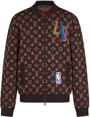 LOUIS VUITTON x NBA Jaket Coklat Monogram Knit Pinggang Ribbed. 1A8WYN Order LOUIS VUITTON x NBA Jaket Coklat Monogram Knit Pinggang Ribbed. 1A8WYN