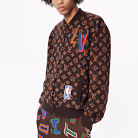 Details for LOUIS VUITTON x NBA 棕色花紋針織腰帶夾克外套. 1A8WYN