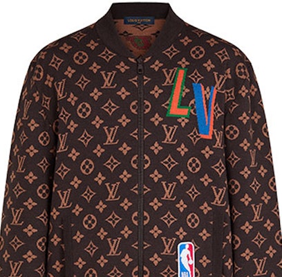 LOUIS VUITTON x NBA Jaket Coklat Monogram Knit Pinggang Ribbed. 1A8WYN Sizing LOUIS VUITTON x NBA Jaket Coklat Monogram Knit Pinggang Ribbed. 1A8WYN