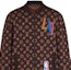 Sizing LOUIS VUITTON x NBA Jaket Coklat Monogram Knit Pinggang Ribbed. 1A8WYN