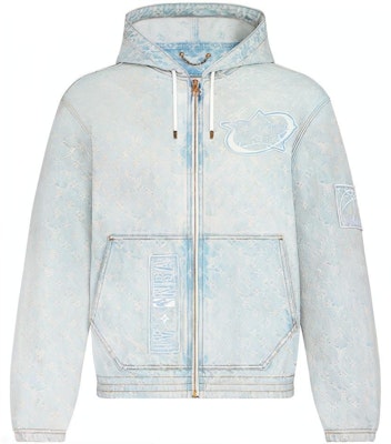 LOUIS VUITTON x NBA Classic Zip Hoodie Denim Jacket Blue for Men. 1A8WTS Order LOUIS VUITTON x NBA Classic Zip Hoodie Denim Jacket Blue for Men. 1A8WTS