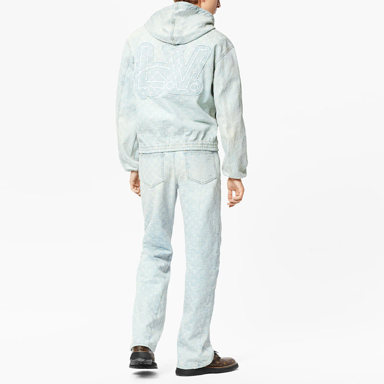 Purchase LOUIS VUITTON x NBA Classic Zip Hoodie Denim Jacket Blue for Men. 1A8WTS