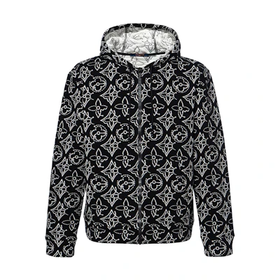 LOUIS VUITTON NBA FW21 Jacquard Quilted Monogram Hoodie Black . 1A8X0O
