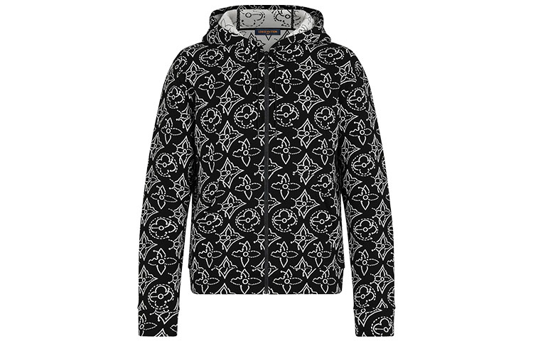 LOUIS VUITTON NBA FW21 Jacquard Quilted Monogram Hoodie Black . 1A8X0O 圖 2