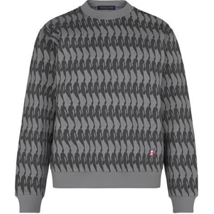 LOUIS VUITTON x NBA Grey Logo Print Sweatshirt 1A8FLQ