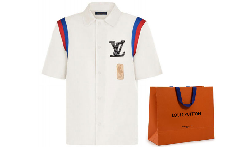 Cheap ルイ・ヴィトン x NBA ロゴ バスケットボール クラシック 半袖 シャツ ホワイト メンズ 1A8XE1