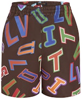 LOUIS VUITTON x NBA Logo Brown Basketball Casual Shorts for Men. 1A90TO LOUIS VUITTON x NBA Logo Brown Basketball Casual Shorts for Men. 1A90TO