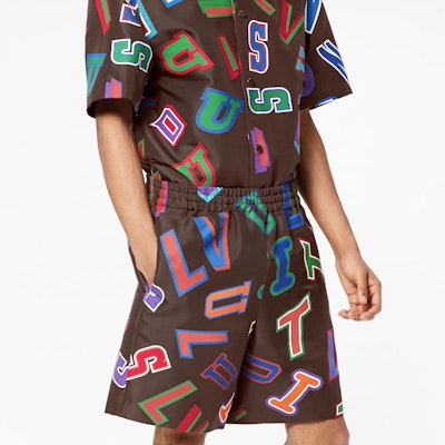 Celana Pendek Kasual Pria LOUIS VUITTON x NBA Logo Coklat Basketball. 1A90TO Details for Celana Pendek Kasual Pria LOUIS VUITTON x NBA Logo Coklat Basketball. 1A90TO