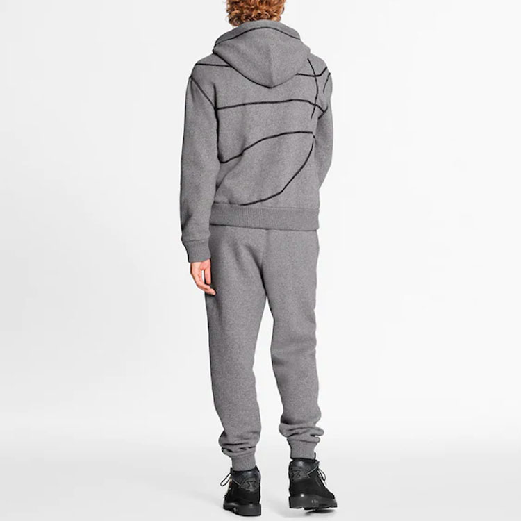 LOUIS VUITTON NBA Logo Embroidered Hoodie Grey Casualwear 1A8GW2 圖 4