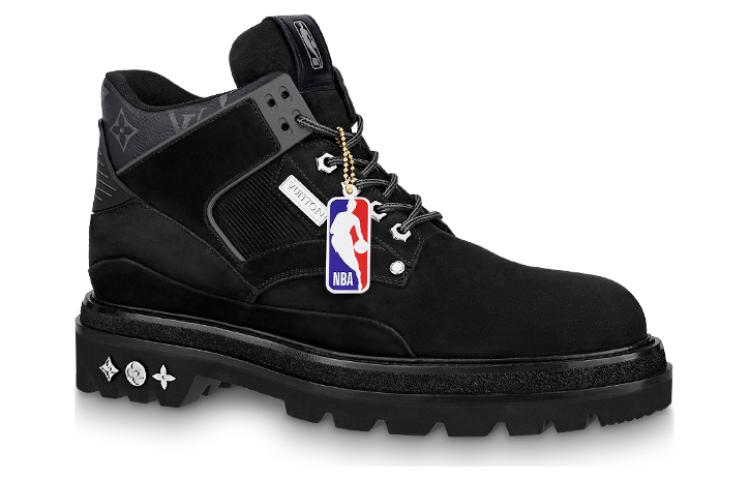 Shop Louis Vuitton x NBA Oberkampf Ankle Boots 'Hitam' 1A8EMQ
