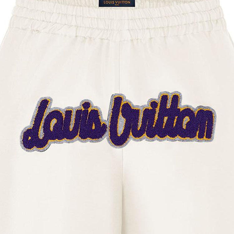 Details for LOUIS VUITTON x NBA Celana Pendek Basket Kulit Putih Pria dengan Logo. 1A90T8