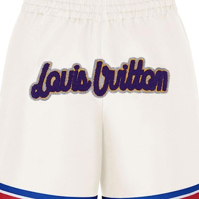 LOUIS VUITTON x NBA Celana Pendek Basket Kulit Putih Pria dengan Logo. 1A90T8 Cheap LOUIS VUITTON x NBA Celana Pendek Basket Kulit Putih Pria dengan Logo. 1A90T8