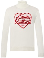 LOUIS VUITTON x NIGO2 Heart Logo Knit High-Neck Wool Sweater White . 1A9GR4 LOUIS VUITTON x NIGO2 Heart Logo Knit High-Neck Wool Sweater White . 1A9GR4