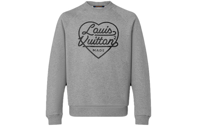 LOUIS VUITTON x NIGO2 LV2 SS22 Grey Heart Logo Print Pullover Sweatshirt . 1A9GLT