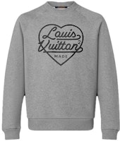 LOUIS VUITTON x NIGO2 LV2 SS22 Grey Heart Logo Print Pullover Sweatshirt . 1A9GLT LOUIS VUITTON x NIGO2 LV2 SS22 Grey Heart Logo Print Pullover Sweatshirt . 1A9GLT