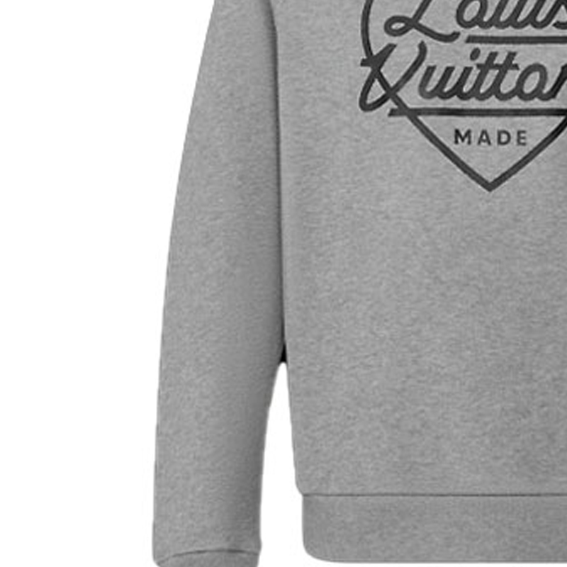 Sizing 루이비통 x 니고2 LV2 SS22 그레이 하트 로고 프린트 풀오버 스웨트셔츠. 1A9GLT