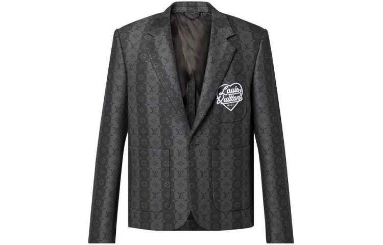 Order LOUIS VUITTON x NIGO2 SS22 Monogram Logo Single-Breasted Blazer Grey Menswear 1A9K1Z