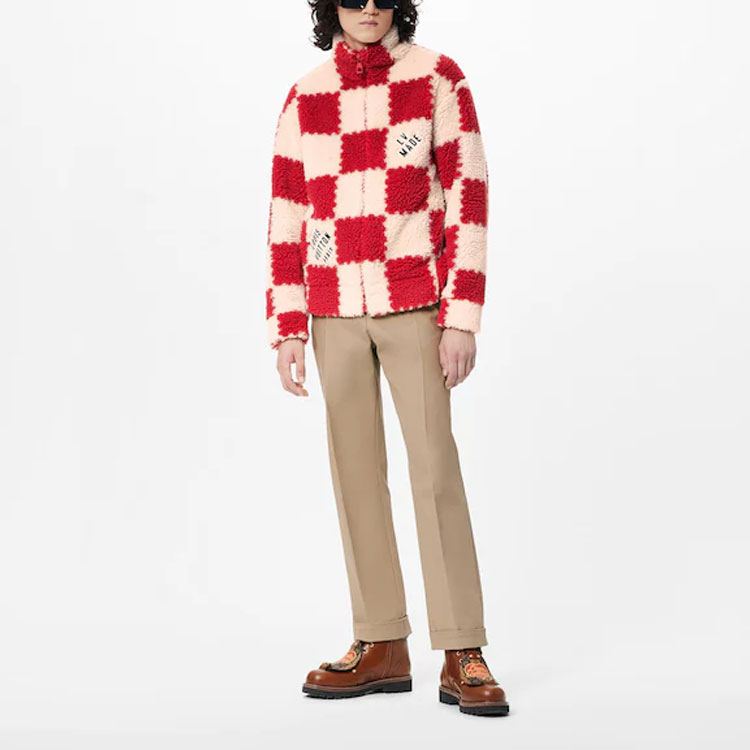 Purchase 路易威登 x NIGO2 SS22红色格纹刺绣男士拉链夹克 1A9M7S