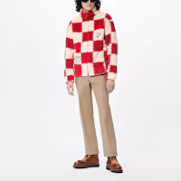 Purchase LOUIS VUITTON x NIGO2 SS22 男款紅色格紋刺繡拉鍊外套 1A9M7S