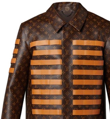 LOUIS VUITTON x NIGO2 Striped Leather Logo Jacket Brown 1A9K4C Details for LOUIS VUITTON x NIGO2 Striped Leather Logo Jacket Brown 1A9K4C