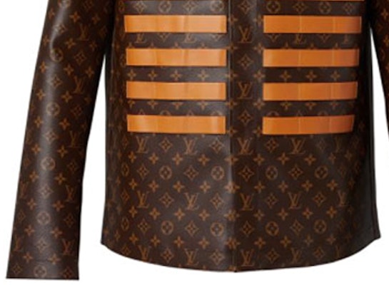 LOUIS VUITTON x NIGO2 Striped Leather Logo Jacket Brown 1A9K4C Sizing LOUIS VUITTON x NIGO2 Striped Leather Logo Jacket Brown 1A9K4C