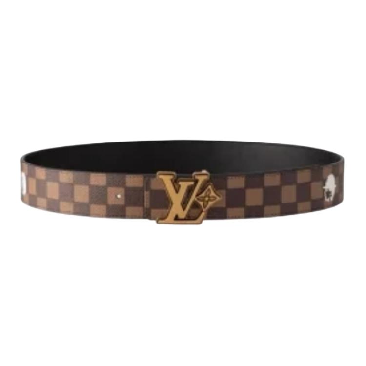 LOUIS VUITTON Nigo Belt Checkered Detail Unisex Couple Style Brown/Black M4431U 圖 2
