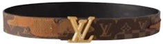 Buy Cinturón Louis Vuitton x Nigo Bicolor Detalle Texturizado Marrón/Negro - Unisex Pareja. M4394